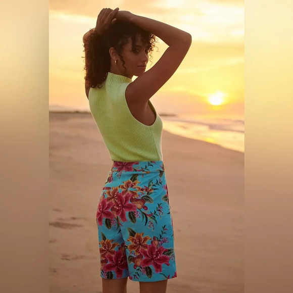 Farm Rio Anthropologie Melanie Bermuda Floral Print Shorts Size XS - Picture 12 of 13
